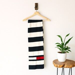 ✨ 2/$35 Tommy Hilfiger Striped Knit Scarf Navy Blue White Fall‎ Preppy 90s